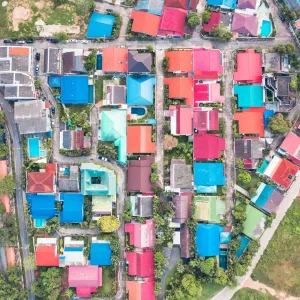 Colorful houses in Pattaya Colorful houses in Pattaya