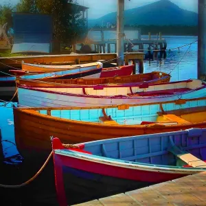Colorful wooden boats Colorful wooden boats