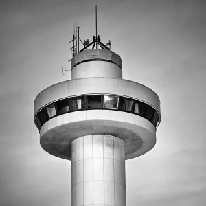 Communication surveillance control tower retro design black and white