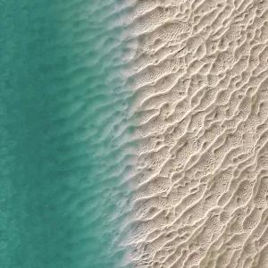 Composed drone image showing a textured beach in Willie Creek, The Kimberley, Western Australia, Australia Composed drone image showing a textured beach in Willie Creek, The Kimberley, Western Australia, Australia