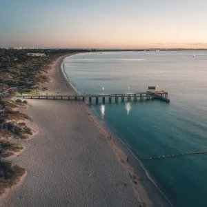 Coogee Beach at Dusk Print - Western Australia Aerial View