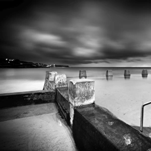 Coogee Beach Rock Pool Black and White