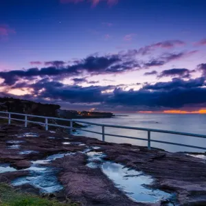 Coogee Beach, Sydney, NSW at sunrise (blue hour)