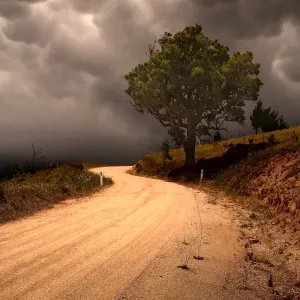 Country Road Against Dark Clouds Country Road Against Dark Clouds