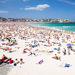 Crowded Bondi beach, Sydney, Australia