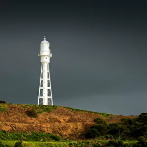 Currie lighthouse in stormy weather