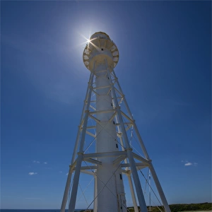 Currie lighthouse and sunstar, King Island, Bass Strait, Tasmania
