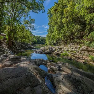 Currumbin valley creek rock-pools, Gold coast, Queensland, Australia Currumbin valley creek rock-pools, Gold coast, Queensland, Australia
