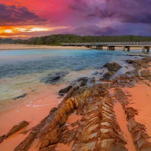 Cuttagee lake and estuary near Bermagui, south coast of New South Wales, Australia Cuttagee lake and estuary near Bermagui, south coast of New South Wales, Australia