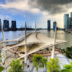 Dark clouds over Singapore Esplanade Dark clouds over Singapore Esplanade
