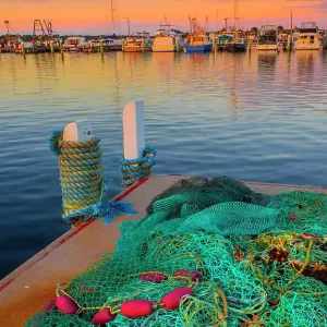 Dawn light on a late summer's morning at the Lakes Entrance Harbour, Victoria, Australia