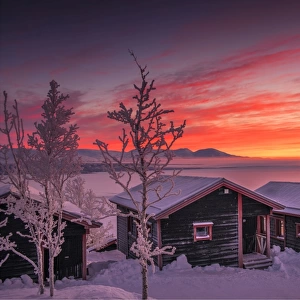 Dawn light sweeps across the landscape at Bjorkliden, Lapland, Sweden