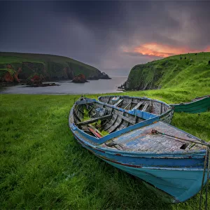 Derelict fishing boats, Spiggi, Shetland Islands Scotland