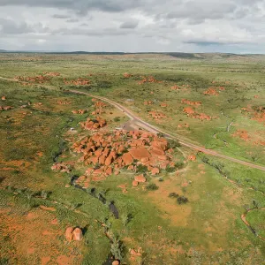 The Devils Marbles as seen from above, Northern Territory, Australia