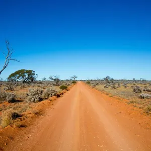 Dirt outback road in Coober Pedy Dirt outback road in Coober Pedy