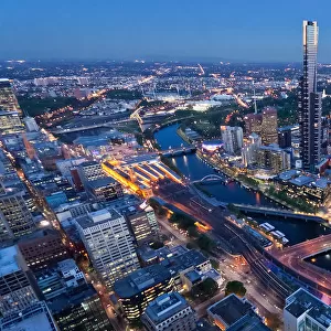 Downtown Melbourne at dusk