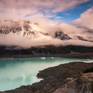 Dramatic landscape of Tasman lake