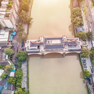 Drone photo of the Anshun Bridge in Chengdu