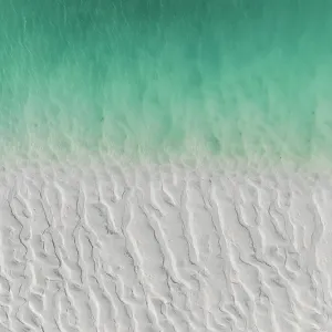 Drone photo looking down on a textured beach in Willie Creek estuary, The Kimberley, Western Australia, Australia Drone photo looking down on a textured beach in Willie Creek estuary, The Kimberley, Western Australia, Australia