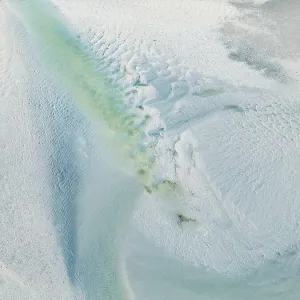 Drone photo showing sand patterns in an estuary at low tide, Western Australia, Australia