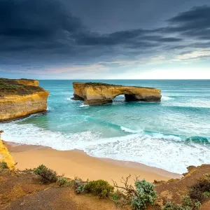 Eroded Coastal Rock Formation in Ocean Eroded Coastal Rock Formation in Ocean