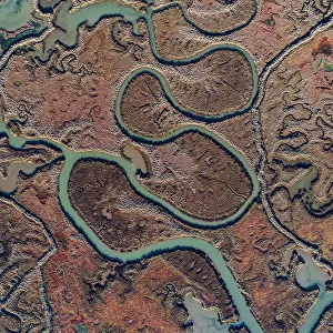 Estuary patterns as seen from above, Huelva, Spain