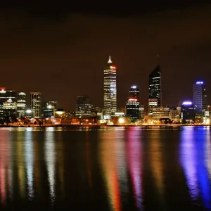 Expansive View of Perth City Night Skyline Expansive View of Perth City Night Skyline