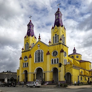 The Facade of Church of San Francisco, Castro, Chiloe Island, Los Lagos Region, Chile, South America