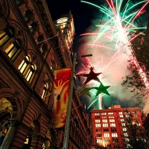 Fireworks Christmas, Martin Place, Sydney Fireworks Christmas, Martin Place, Sydney