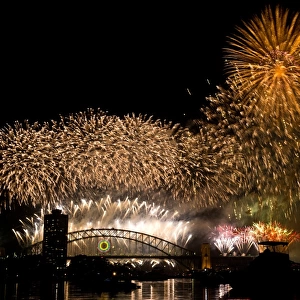 Fireworks over Sydney Harbor Bridge