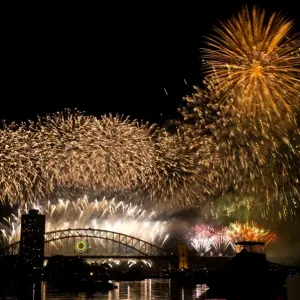 Fireworks over Sydney Harbor Bridge