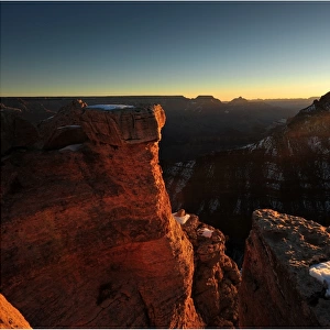 First rays of the dawn sun, Grand Canyon, Arizona, south western United States of America