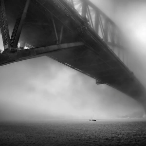 Alone in a Foggy day at Sydney Harbour Bridge, Sydney