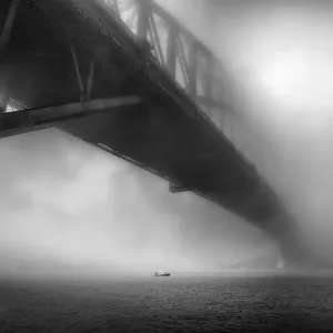 Sydney Harbour Bridge Foggy Day Print