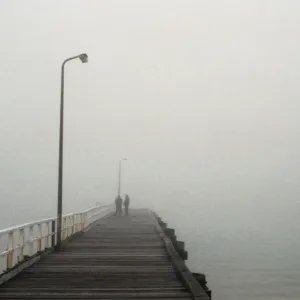 Foggy pier
