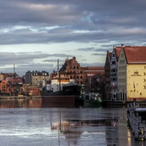 Gdansk Crane Gate and docklands reflections