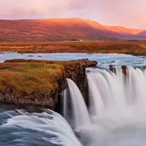 Godafoss Falls in stunning morning light Iceland