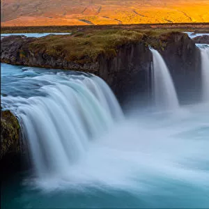 Godafoss Falls in stunning morning light Iceland