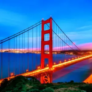 Golden Gate Bridge at dusk Golden Gate Bridge at dusk