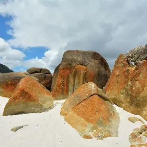 Granite Boulders on the Beach, Squeaky Beach, Wilsons Promontory National Park, Victoria, Australia Granite Boulders on the Beach, Squeaky Beach, Wilsons Promontory National Park, Victoria, Australia