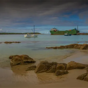 Grassy harbour, east coastline of King Island, Bass Strait, Tasmania, Australia