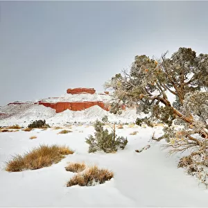Green River Plains in Utah with a mantle of Winter snow