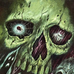 Green Skull With Monsters and Zombies