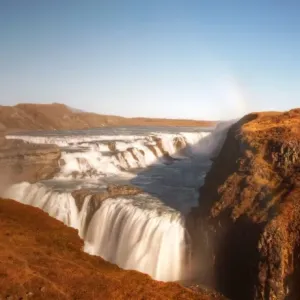 Gullfoss waterfall autumn colours long exposure