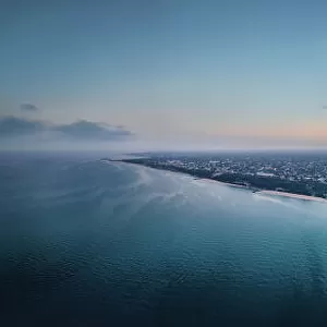 Half Moon Bay aerial panorama, Victoria, Australia