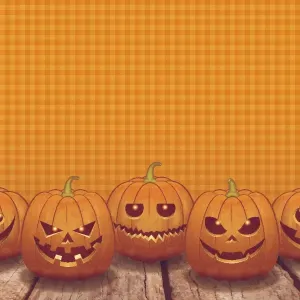 Halloween background [Jack o Lantern on the board]