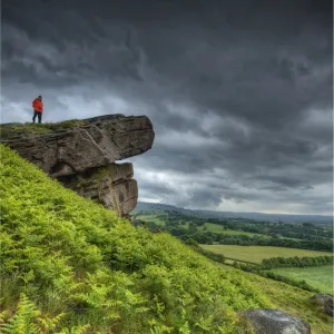 The hanging stone in the Peak district, Cheshire, England