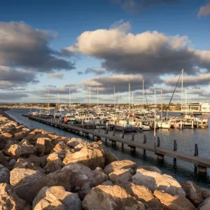 Harbor at Geraldton against sunset