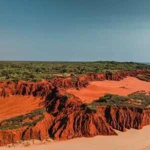 High angle photograph showing James Price Point on a sunny day, The Kimberley, Western Australia, Australia High angle photograph showing James Price Point on a sunny day, The Kimberley, Western Australia, Australia
