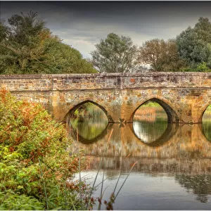 A historic bridge over the Stour river at Sturminster Newton, Blackmore Vale, Dorset, England